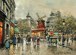 Le Moulin Rouge, Place Blanche a Montmartre - Antoine Blanchard