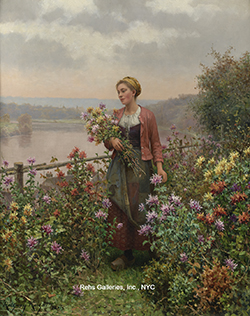 Maria Gathering Flowers - Daniel Ridgway Knight