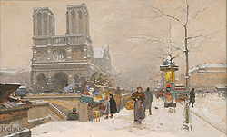 Notre Dame, Winter - Eugene Galien-Laloue