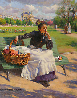 Daydreams (Laundress in the Tuileries, Paris) - Gregory Frank Harris