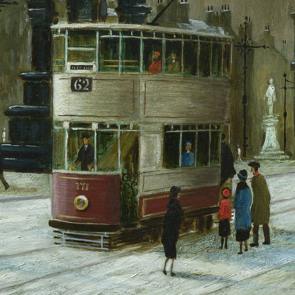 Trams in Albert Square - Arthur Delaney