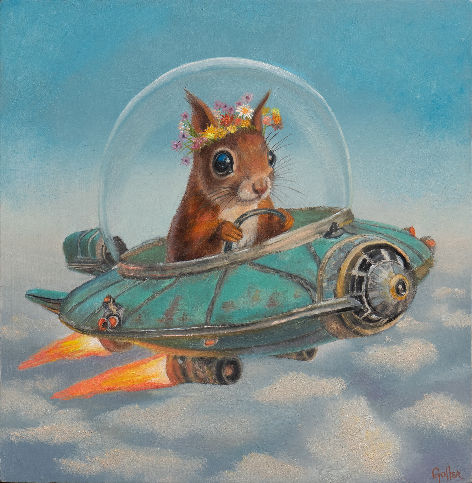 Drifter (Squirrel, Floriferous Vintage Series) - Carrie Goller