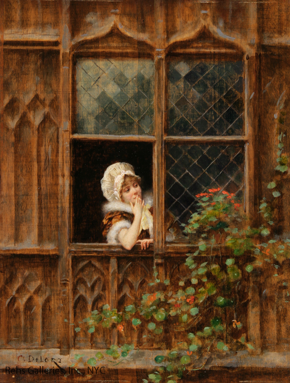 At the Window - Delort, Charles Edouard