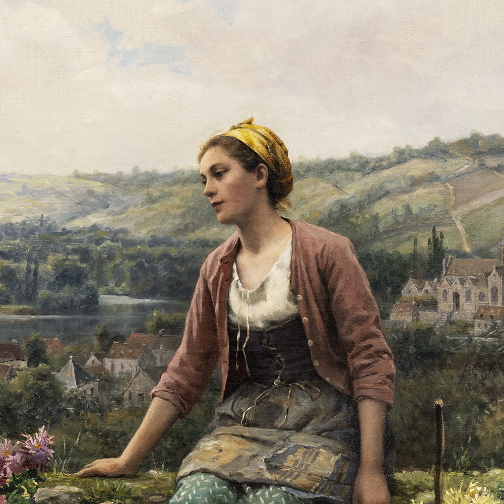 Girl in Vetheuil, France - Daniel Ridgway Knight