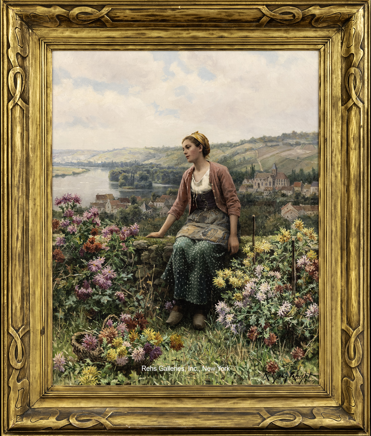 Girl in Vetheuil, France - Daniel Ridgway Knight