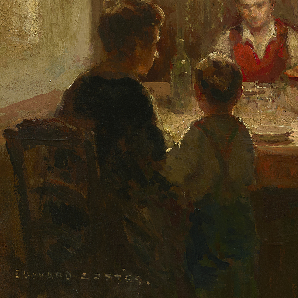 Family in Brittany - Edouard Léon Cortès