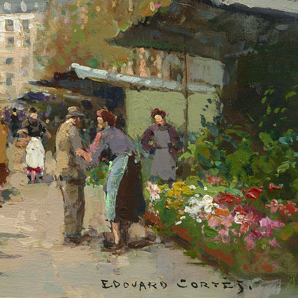 Marché aux fleurs de la Madeleine - Cortès Edouard Léon