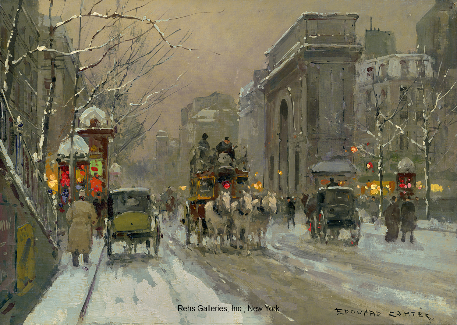 Porte St. Martin, Hiver - Edouard Léon Cortès
