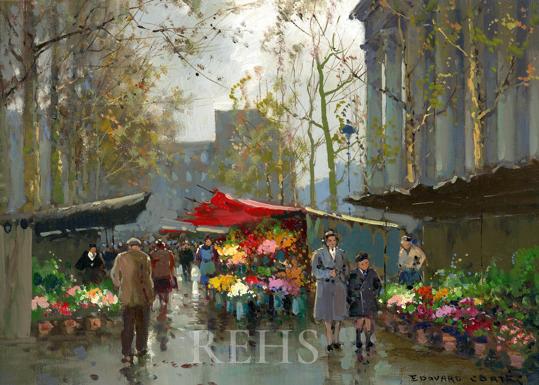 Marche aux Fleurs, Madeleine - Edouard Léon Cortès