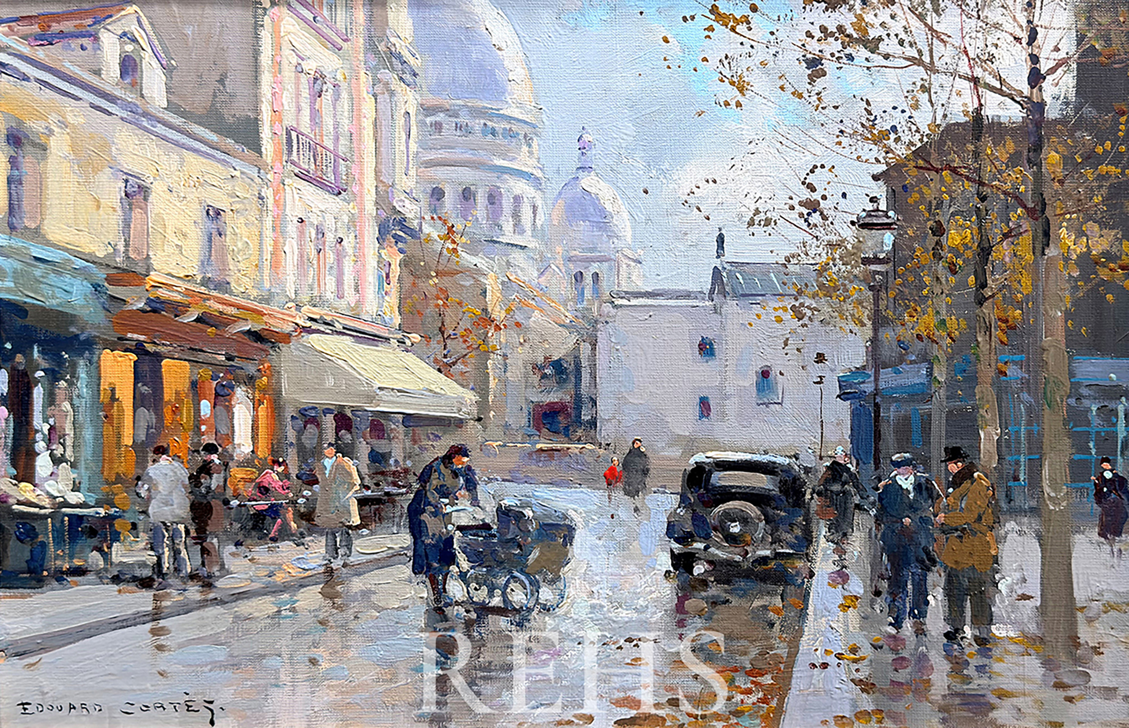 Le Sacré-Cœur et la Place du Tertre, Montmartre - Edouard Léon Cortès