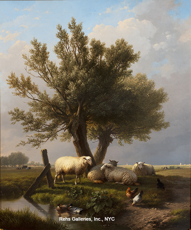 Landscape with Sheep and Poultry - Eugene J. Verboeckhoven