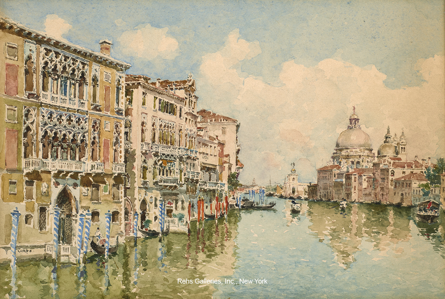 The Grand Canal, Venice (One of a pair) - Federico del Campo - Rehs Gallery