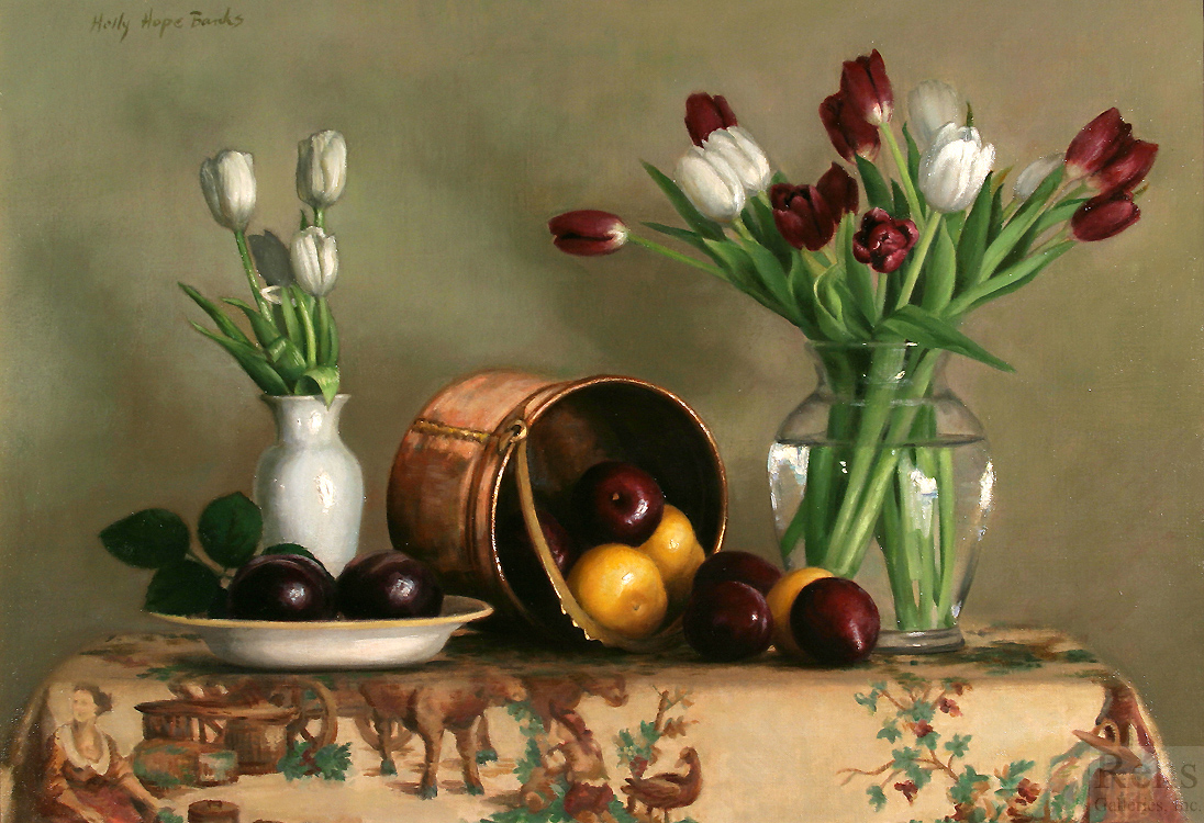 Plums, Pluots and Dutch Tulips - Holly Hope Banks
