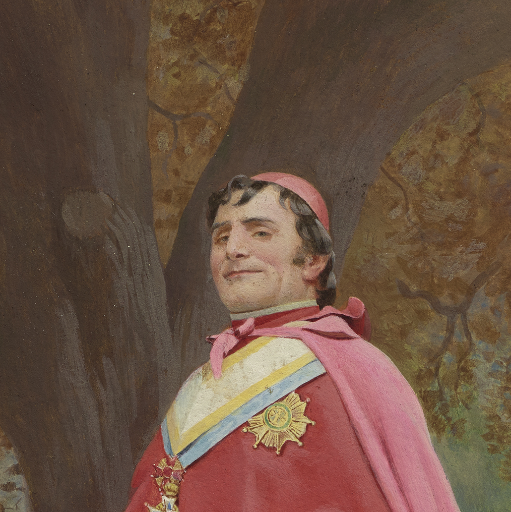 Cardinal Study for The Preening Peacock - Jehan-Georges Vibert
