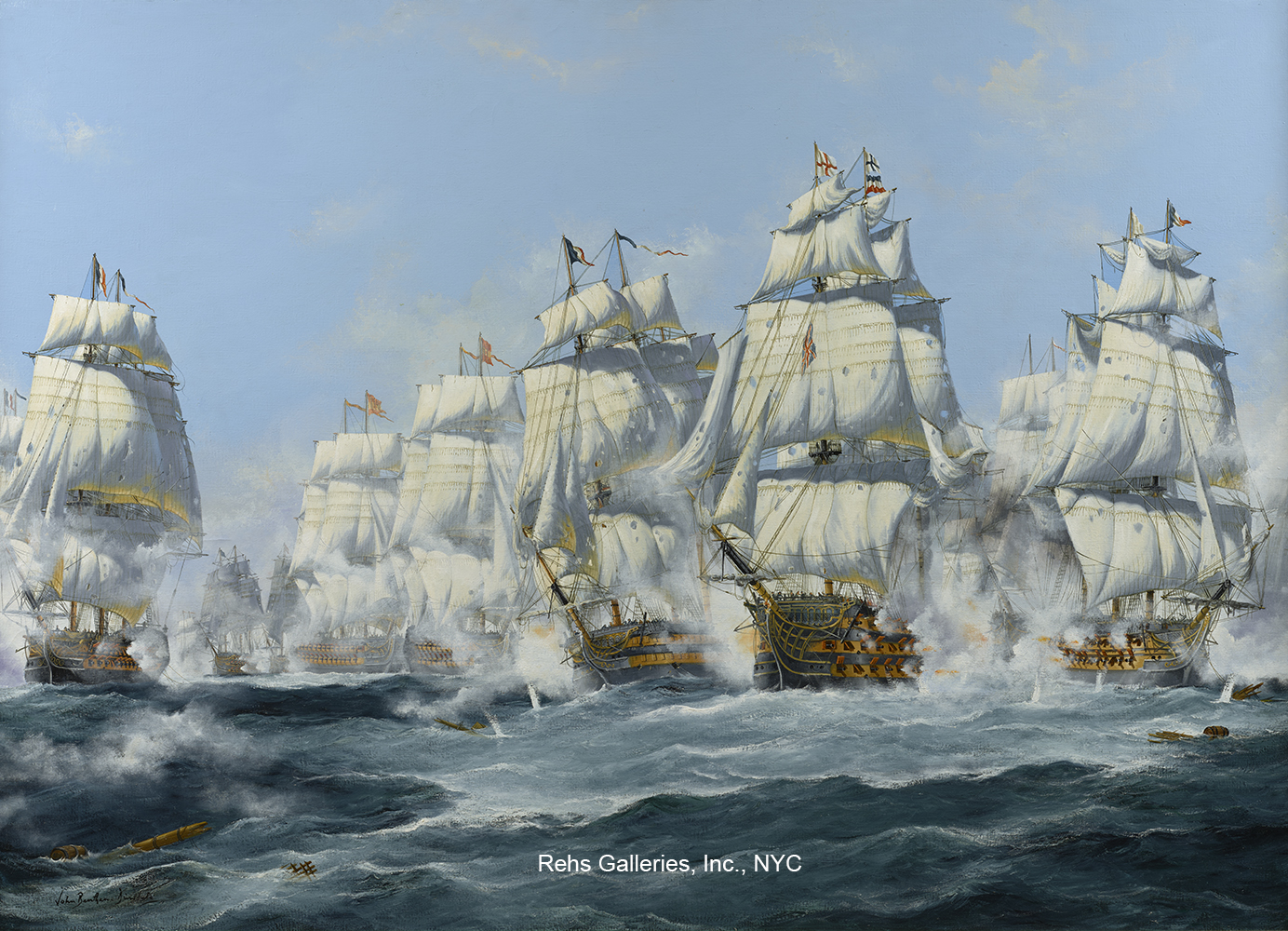 The Battle of Trafalgar, 21st October 1805, Victory Cuts the Line - John Bentham-Dinsdale
