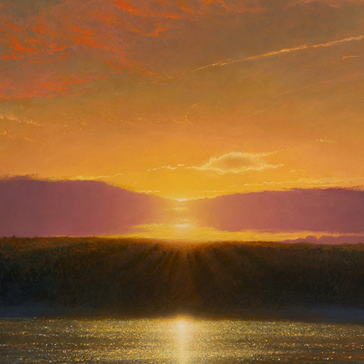 Sunset over Palisades - Dobbs Ferry, N.Y. - Salaz, Ken