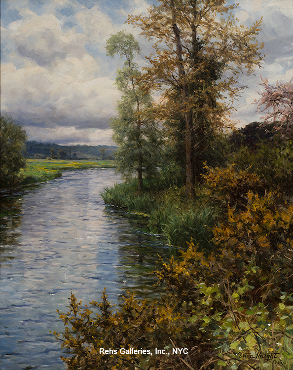 A River Landscape - Fall - Knight Louis Aston