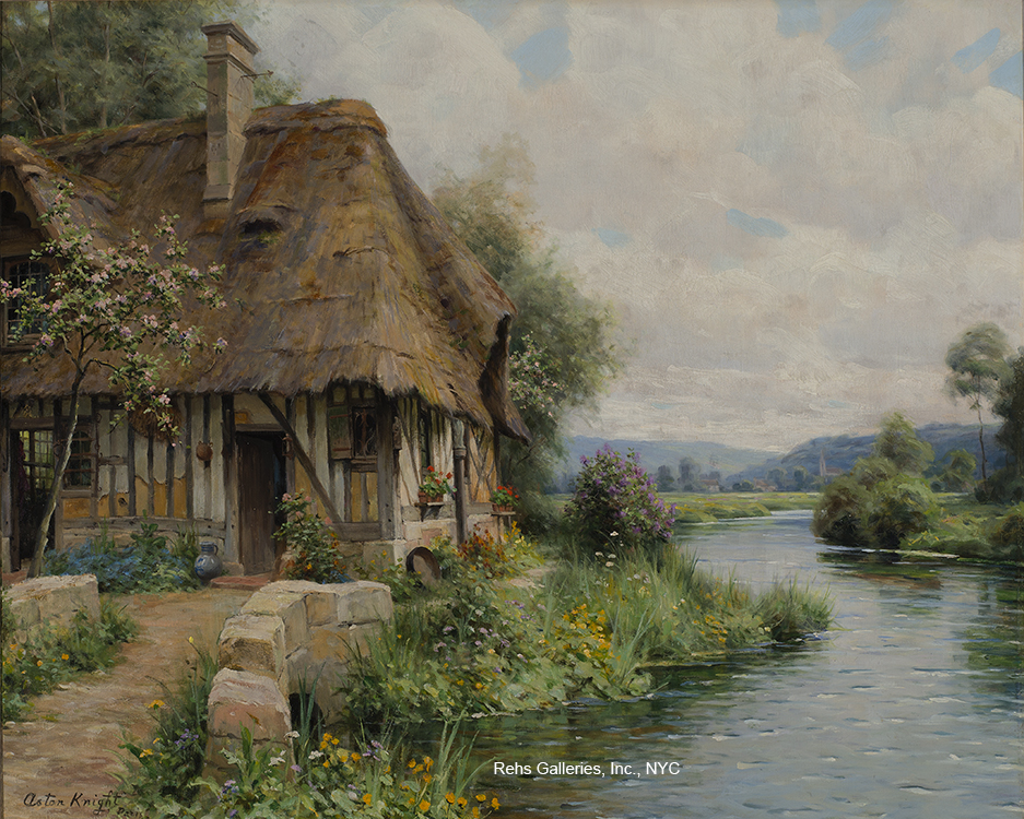 Cottage Along the River - Louis Aston Knight