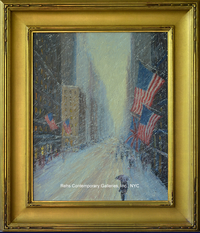 Flags in Snow (New York City - Fifth Avenue) - Daly, Mark