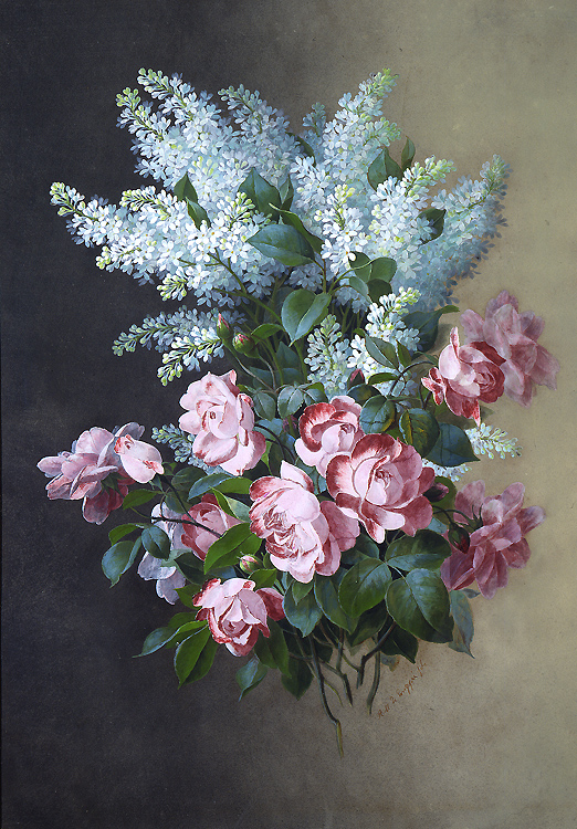 Bouquet of Lilacs and Roses - Longpre Raoul de