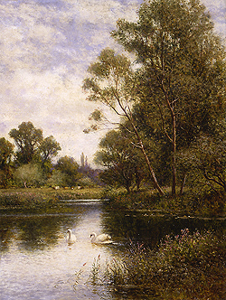 Swans on the River - Glendening, Alfred A.