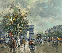 Arc de Triomphe, Avenue des Champs Elysees, Paris 1900 - Antoine Blanchard