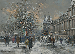 Quai du Louvre, Winter - Blanchard Antoine