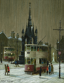 Trams in Albert Square - Delaney, Arthur