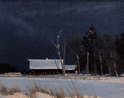 Barn and Woodduck House in Moonlight - Ben Bauer
