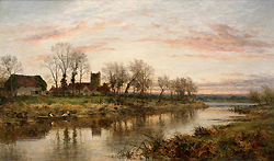 Evening on the Thames in Wargrave - Benjamin Williams Leader