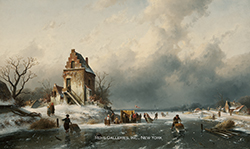 Figuren schaatsen op een bevroren rivier
(Figures Skating on a Frozen River) - Charles H. J. Leickert