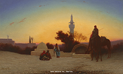 Le campement des nomades au coucher du soleil - Charles-Théodore Frère