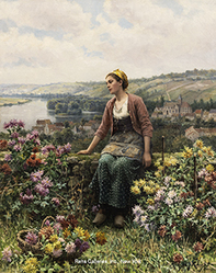 Girl in Vetheuil, France - Daniel Ridgway Knight