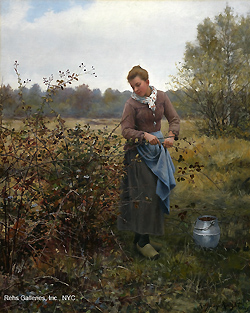 Woman Gathering Berries - Knight, Daniel Ridgway