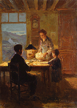 Family Interior - Edouard Léon Cortès