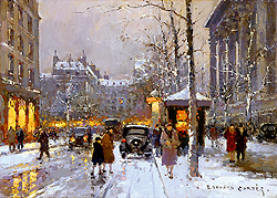 Place de la Madeleine in Winter - Cortès Edouard Léon