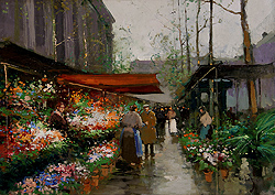 Le marché aux fleurs, Place de la Madeleine - Edouard Léon Cortès
