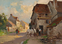 At the Village Blacksmith - Edouard Léon Cortès