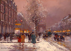 Champs Elysees, Winter - Edouard Léon Cortès