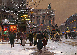 Cafe de la Paix, Opera - Winter - Edouard Léon Cortès