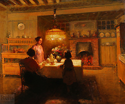 Interieur, effet de lampe - Cortès, Edouard Léon