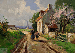Little Village in Normandy - Edouard Léon Cortès