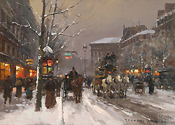 Boulevard de la Madeleine, Winter - Cortès Edouard Léon