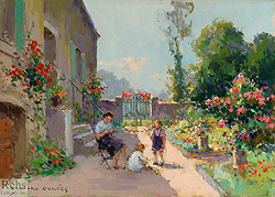 En la jardin - Edouard Léon Cortès