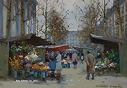 Marche aux fleurs de la Madeleine - Edouard Léon Cortès
