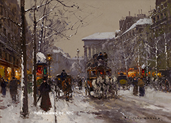 Boulevard de la Madeleine, Winter - Edouard Léon Cortès