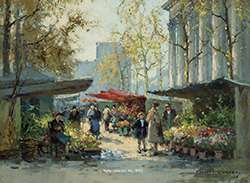 Marche aux fleurs, Madeleine - Edouard Léon Cortès