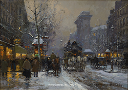 Porte St. Denis in the Winter - Edouard Léon Cortès