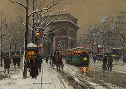 L\'Arc de Triomphe, Hiver - Edouard Léon Cortès
