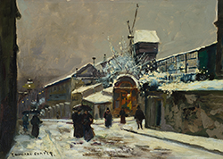 Moulin de la Galette, soir de neige - Cortès Edouard Léon